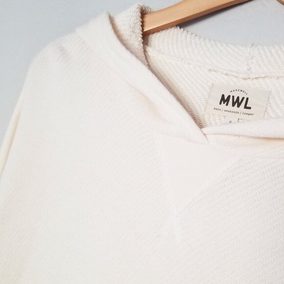 Madewell MWL Airyterry Hoodie Sweatshirt: Stripe-Sleeve Edition Small Cotton $80 - Picture 9 of 16